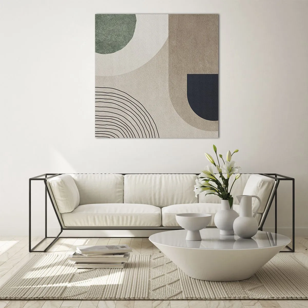 Schilderen op glas - De zachtheid van het ovaal - 40x40 cm