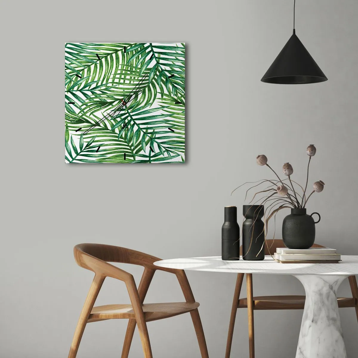 Wandklok - Klok - Onder de groene luifel - 30x30 cm