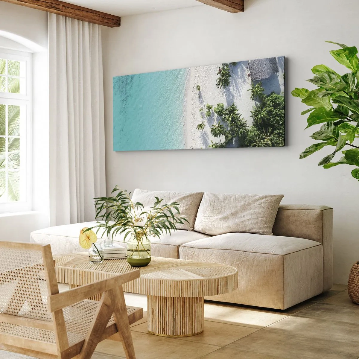 Schilderen op canvas - Een vakantie in het paradijs - 100x40 cm