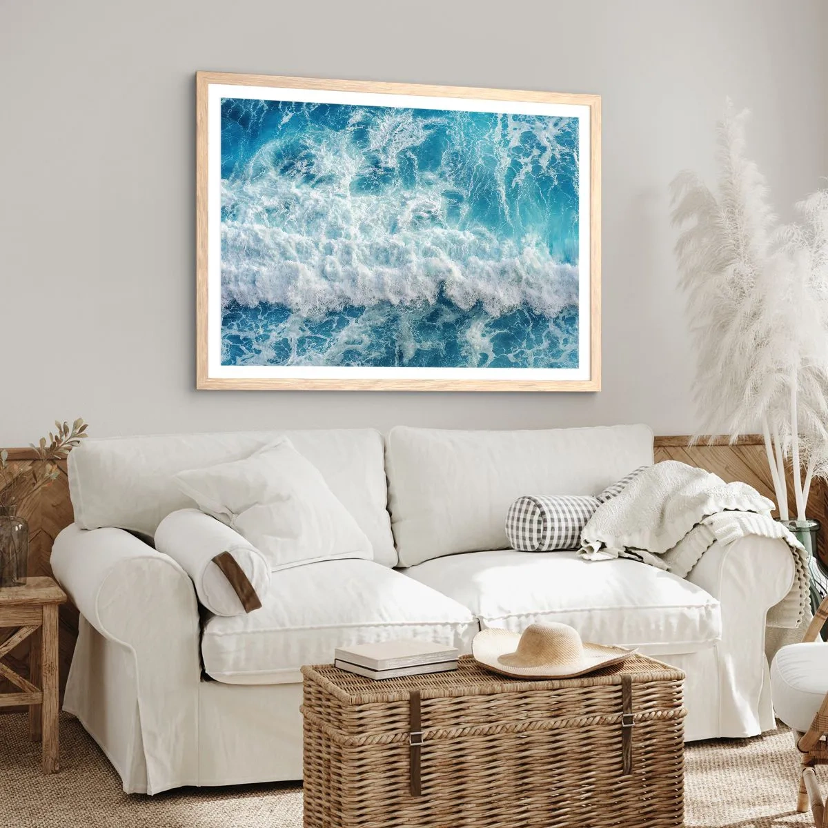 Een poster in een licht eiken lijst - Vrolijk en springend - 50x40 cm