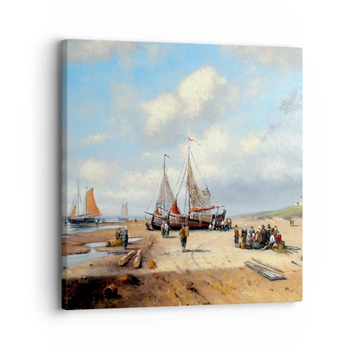 Schilderen op canvas - Na een geslaagde vangst - 30x30 cm