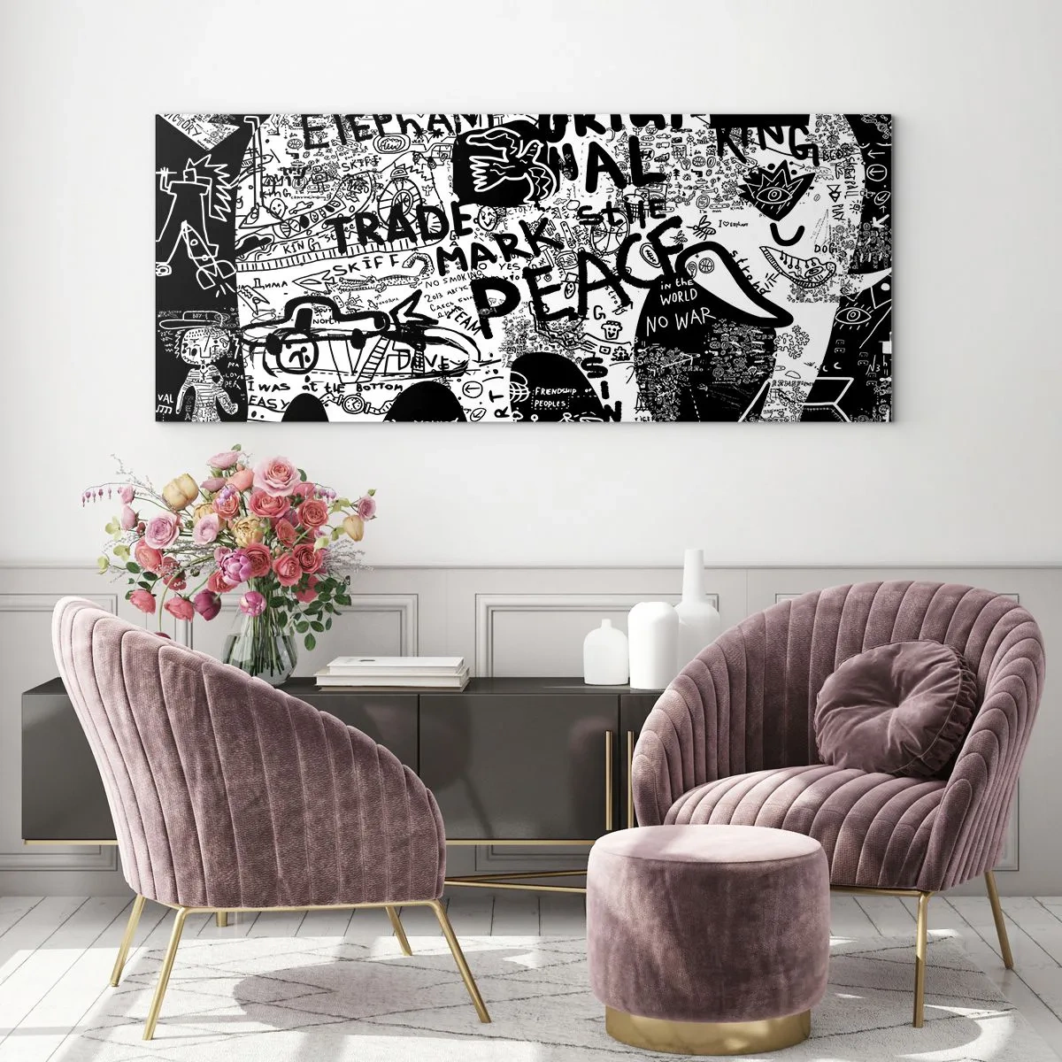Schilderen op glas - Rijke straatwereld - 120x50 cm