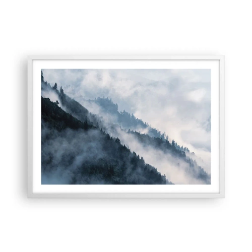 Poster in een witte lijst - Mystiek van de bergen - 70x50 cm