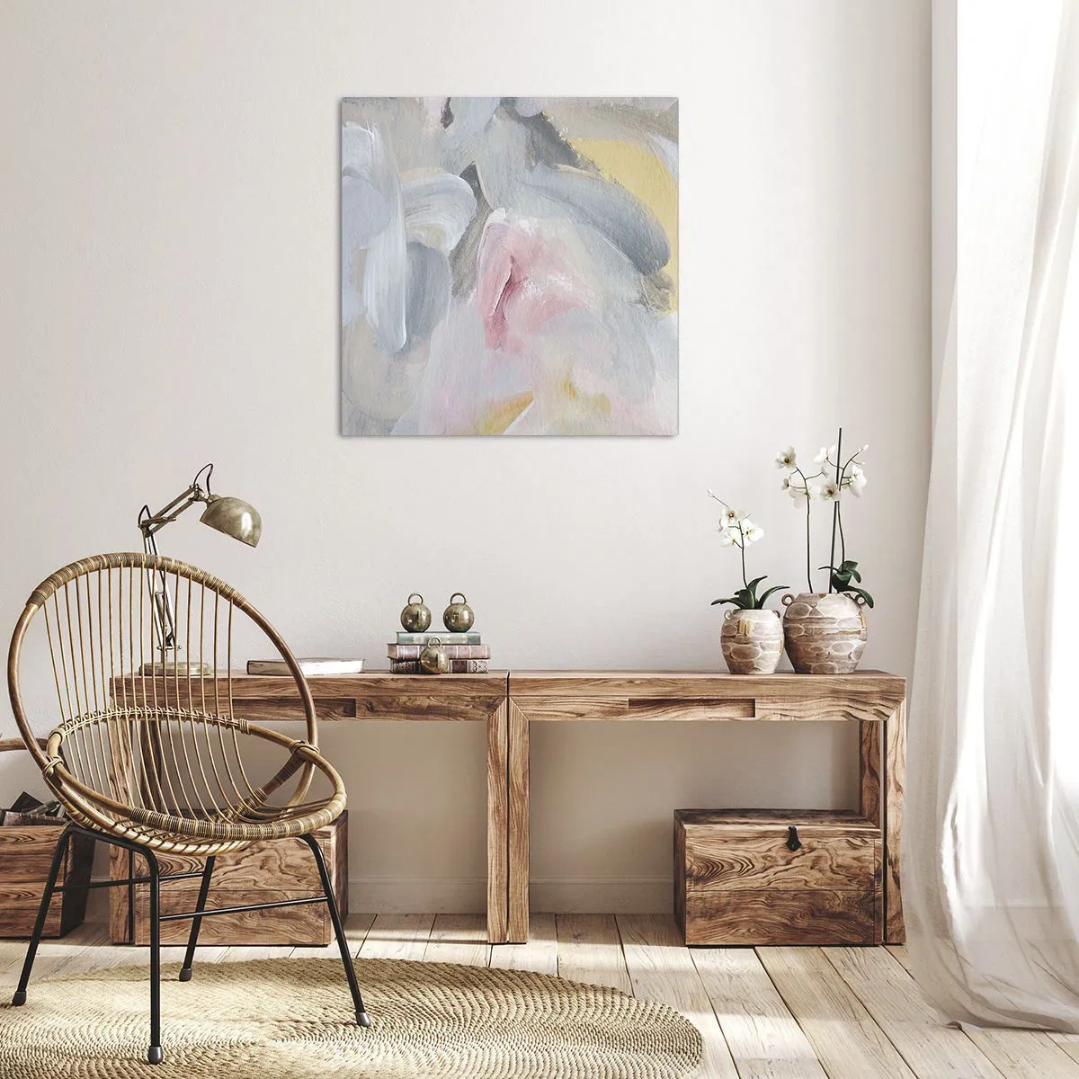 Schilderen op canvas - In een pastelkleurige wereld - 30x30 cm