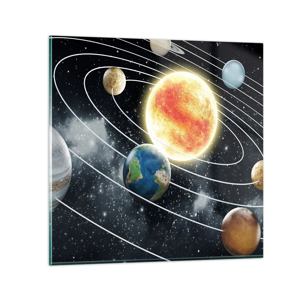 Schilderen op glas - Kosmische dans - 40x40 cm