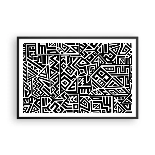 Poster in een zwarte lijst - Pre-Columbiaanse compositie - 91x61 cm