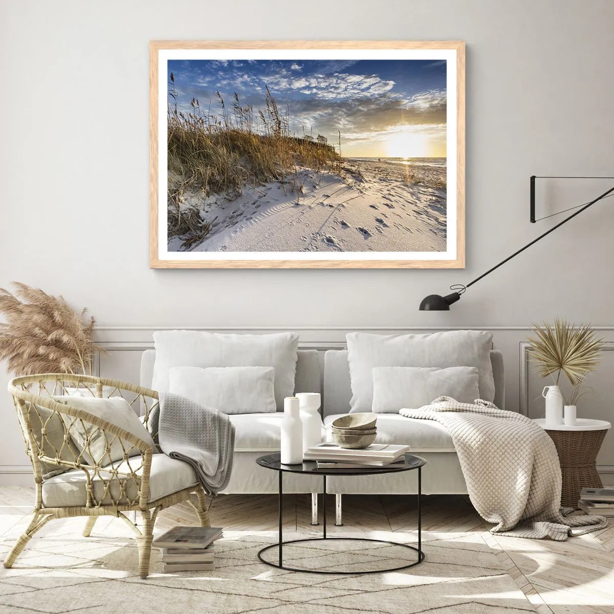 Een poster in een licht eiken lijst - Een uitnodiging voor een wandeling - 40x30 cm