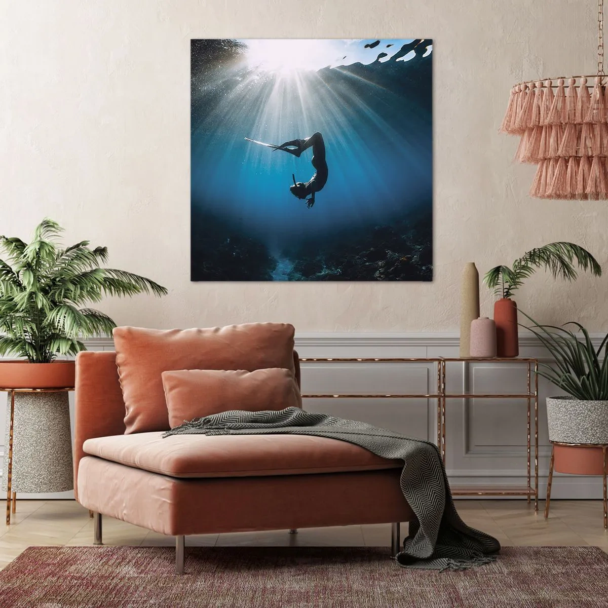 Schilderen op canvas - onderwaterdans - 60x60 cm