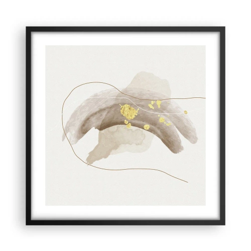 Poster in een zwarte lijst - Ontmoet in de ruimte - 50x50 cm