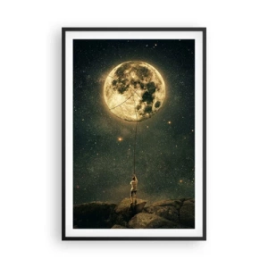 Poster in een zwarte lijst - Iemand die de maan heeft gestolen - 61x91 cm