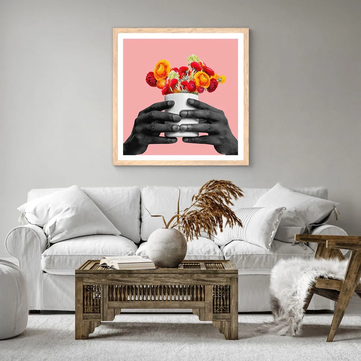 Een poster in een licht eiken lijst - De apotheose van het leven - 30x30 cm