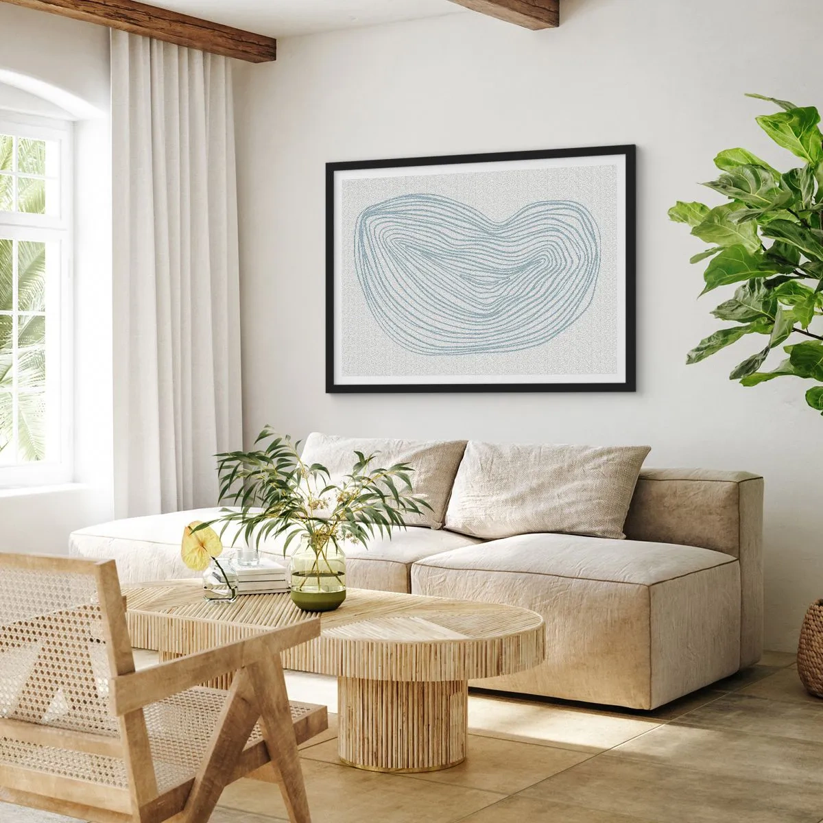 Poster in een zwarte lijst - De glimlach van één druppel - 91x61 cm