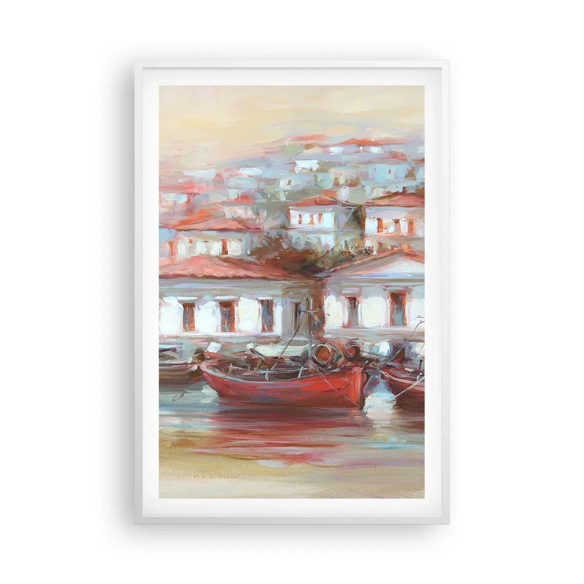 Poster in een witte lijst - Gelukkige stad - 61x91 cm