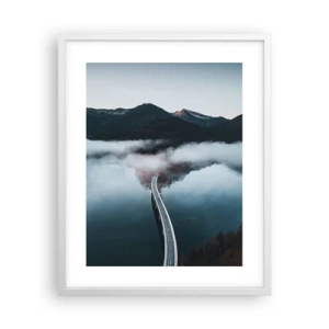 Poster in een witte lijst - Over water zo glad als een spiegel - 40x50 cm