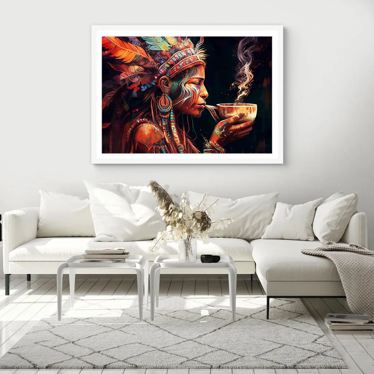 Poster in een witte lijst - Magisch ritueel - 100x70 cm