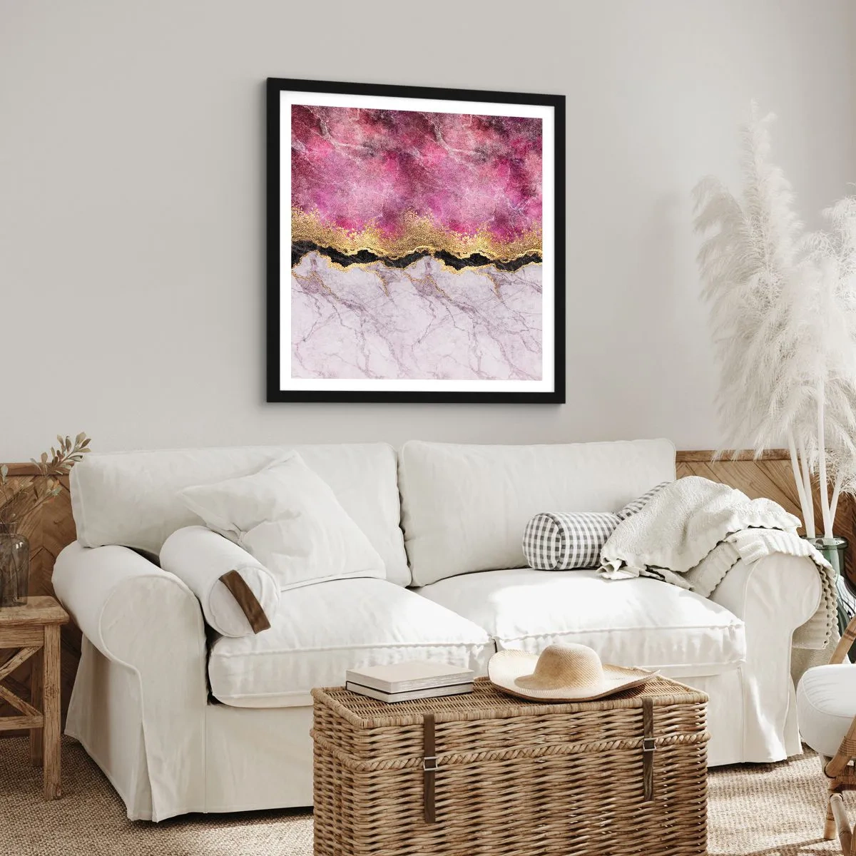 Poster in een zwarte lijst - Op de grens - 30x30 cm
