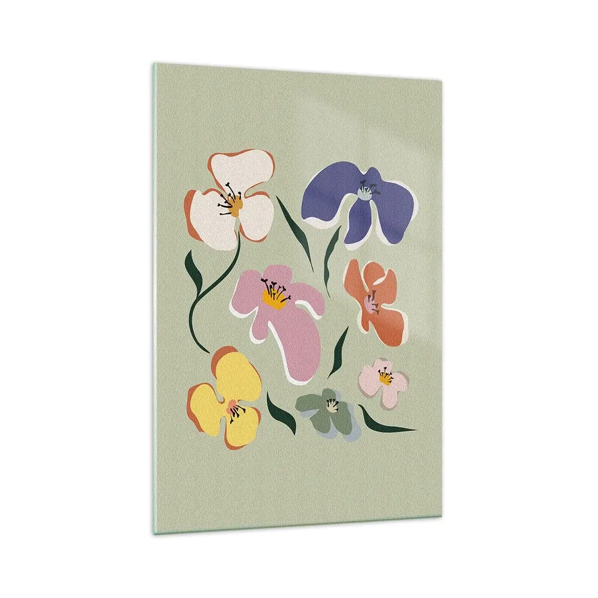 Schilderen op glas - Viooltjes welkom - 70x100 cm