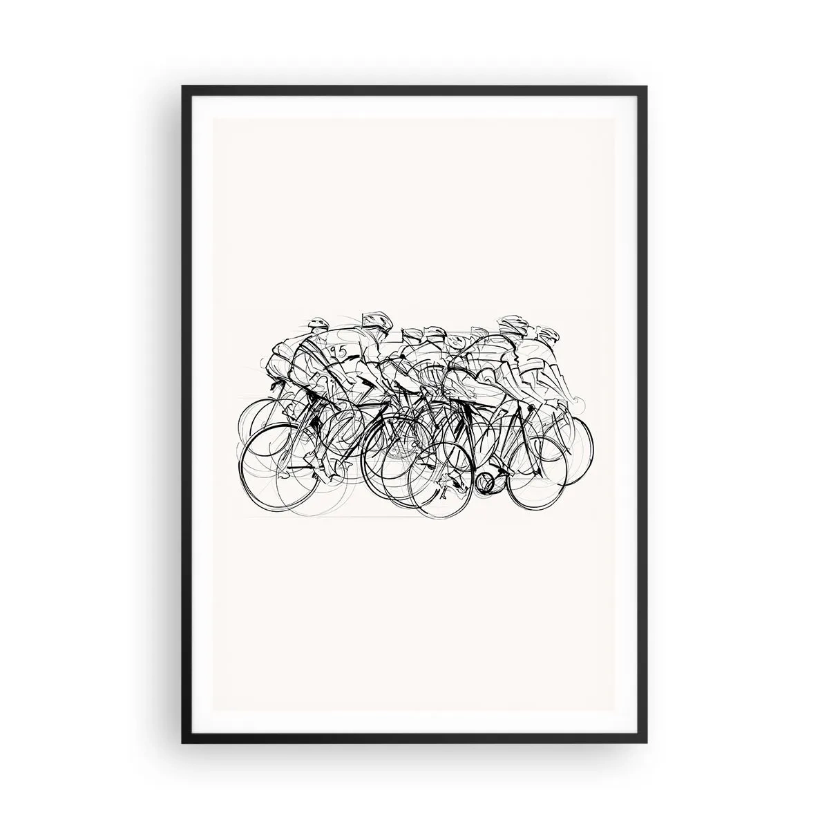 Poster in een zwarte lijst - Samen als team - 70x100 cm