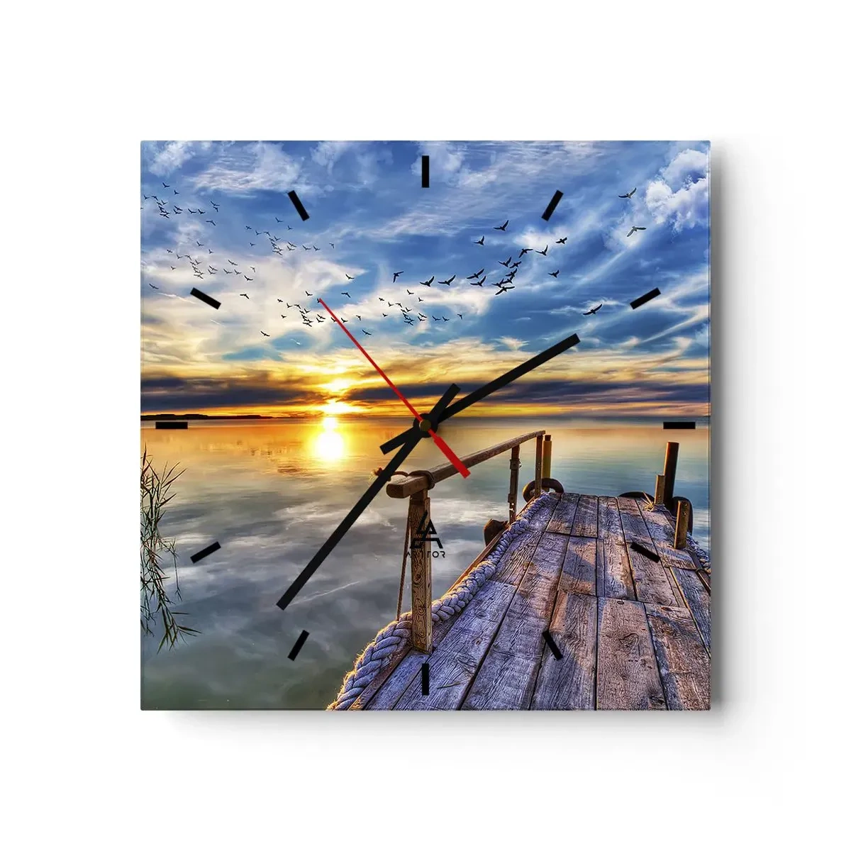Wandklok - Klok - De wind gaat rusten - 30x30 cm