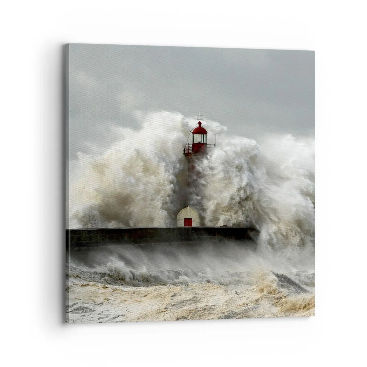 Schilderen op canvas - De woede van de oceaan - 70x70 cm