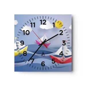 Wandklok - Klok - Ah, wat is het heerlijk om in de golven te schommelen - 40x40 cm