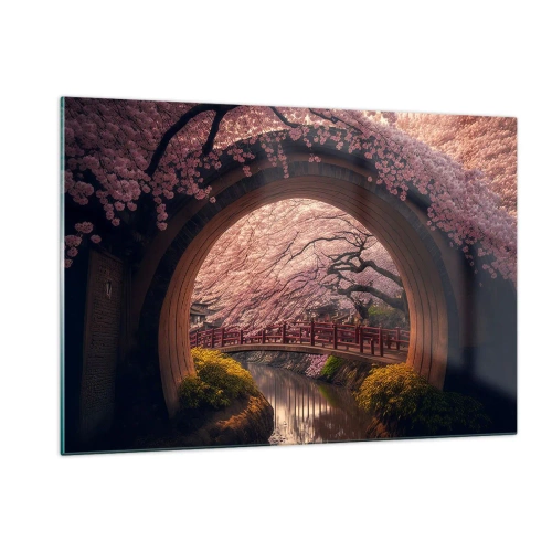 Schilderen op glas - Japanse lente - 120x80 cm