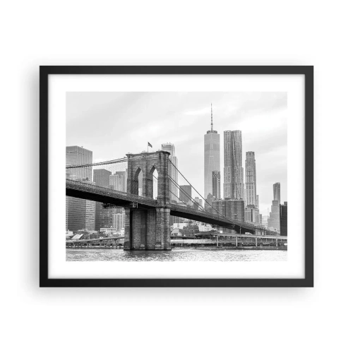 Poster in een zwarte lijst - New Yorkse sfeer - 50x40 cm