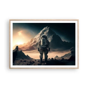 Een poster in een licht eiken lijst - Nieuwe uitdaging - 100x70 cm