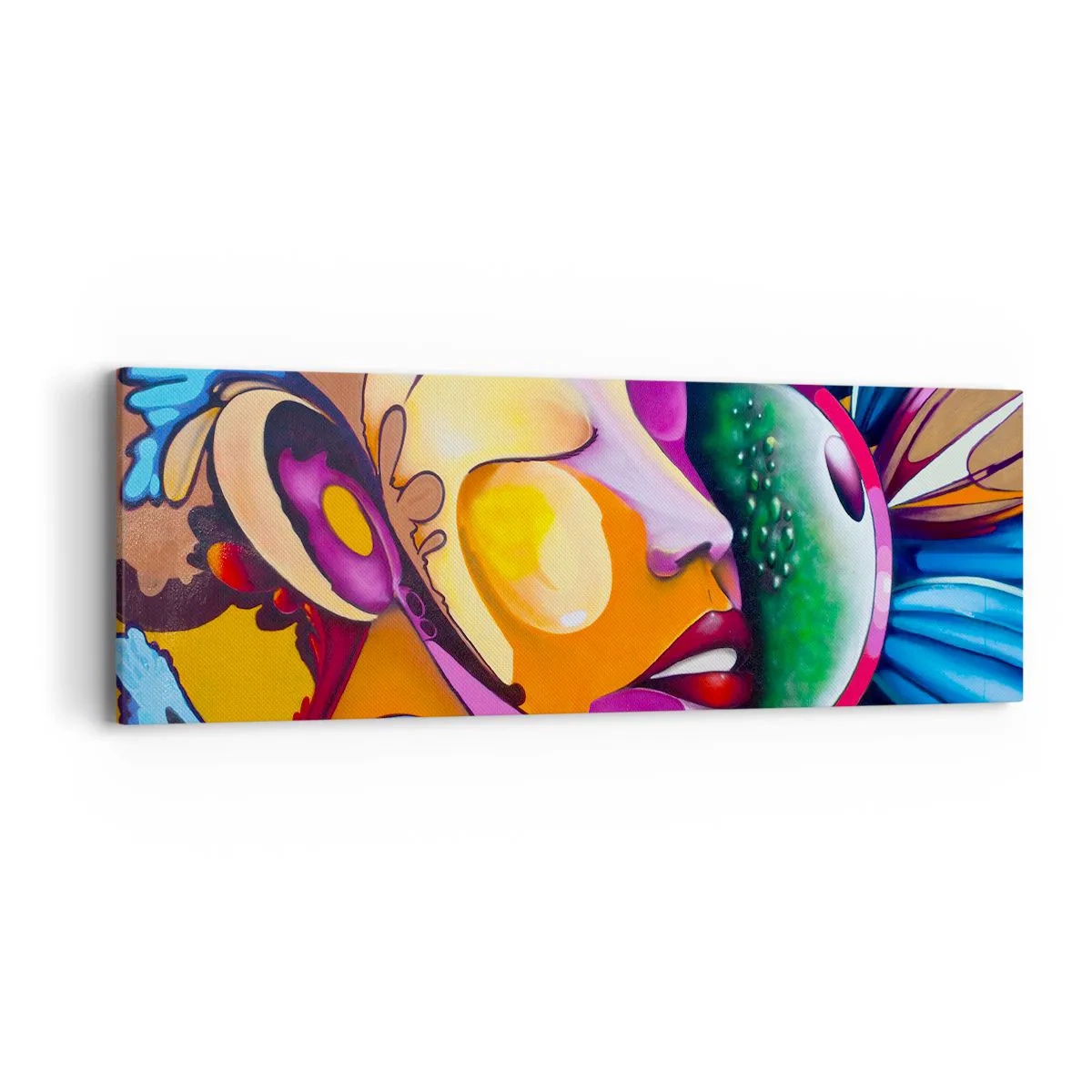 Schilderen op canvas - Aanraken met kleur - 90x30 cm