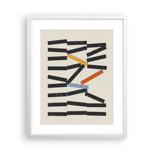 Poster in een witte lijst - Domino – compositie - 40x50 cm