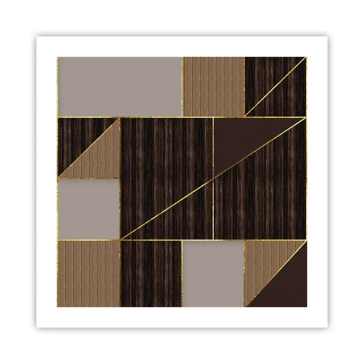 Poster - Een mozaïek van bruin en goud - 50x50 cm