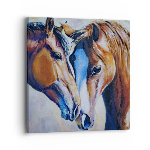 Schilderen op canvas - Is het vriendschap? is het liefde? - 40x40 cm