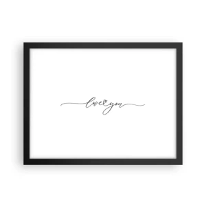 Poster in een zwarte lijst - Zwart op wit - 40x30 cm