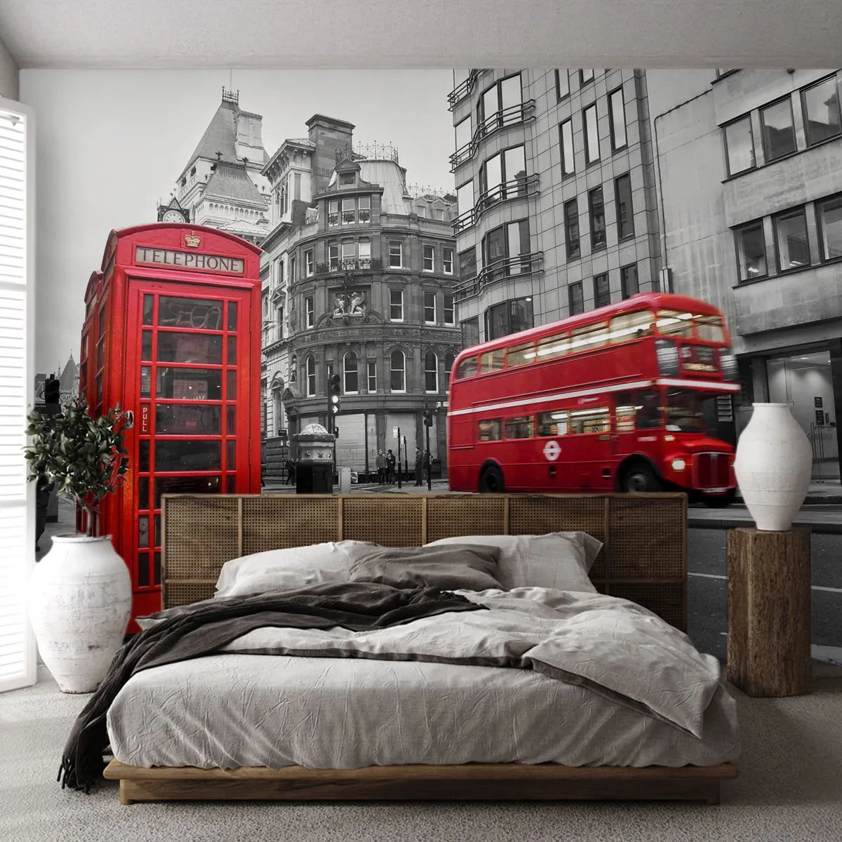 Fotobehang Premium Canvas - De roodste in Europa - Stad, Londen, Architectuur - 250x175 cm