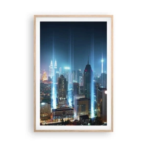 Een poster in een licht eiken lijst - Op z'n Berlijns naar de hemel - 61x91 cm