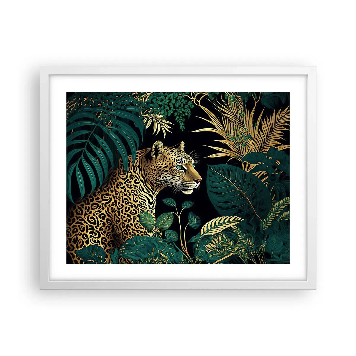 Poster in een witte lijst - Een gastheer in de jungle - 50x40 cm