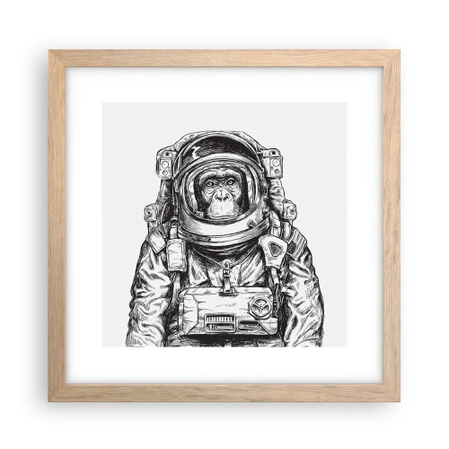 Een poster in een licht eiken lijst - Alternatieve evolutie - 30x30 cm