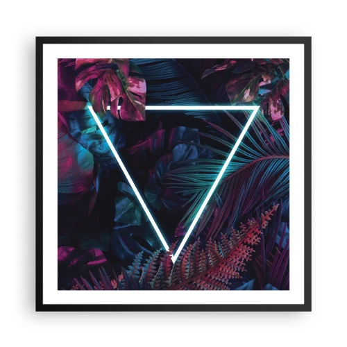 Poster in een zwarte lijst - Disco-achtige tuin - 60x60 cm