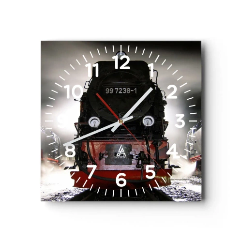 Wandklok - Klok - Hij staat en hapt, hapt en blaast - 30x30 cm