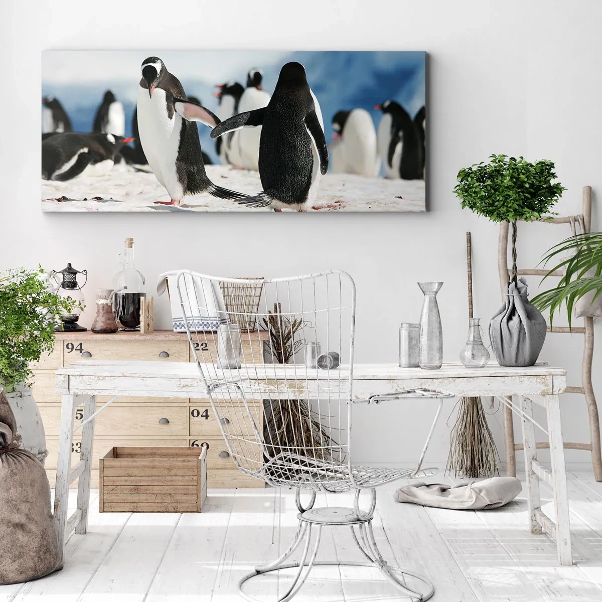 Schilderen op canvas - Dansen in de sneeuw - 120x50 cm