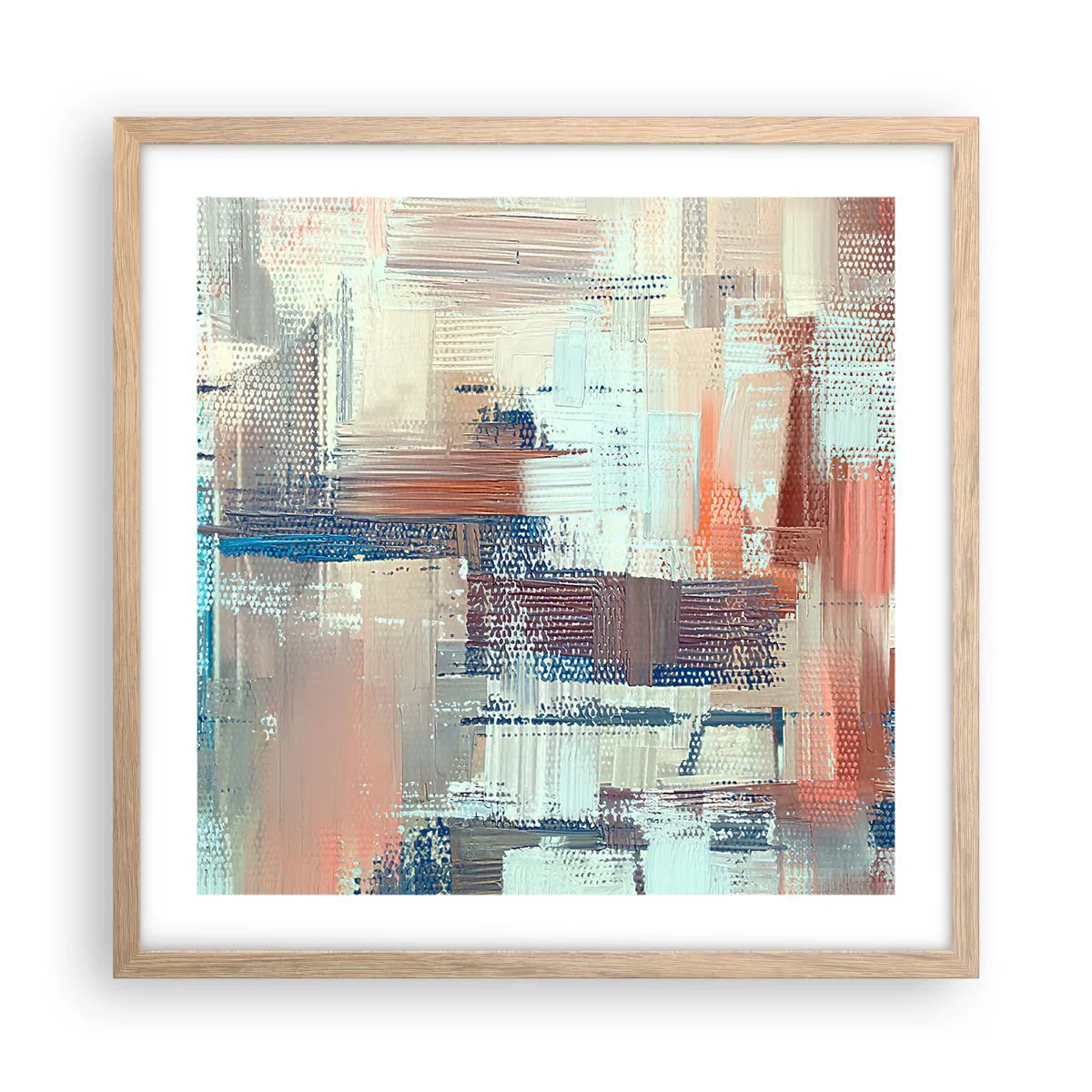 Een poster in een licht eiken lijst - Het licht bereiken - 50x50 cm