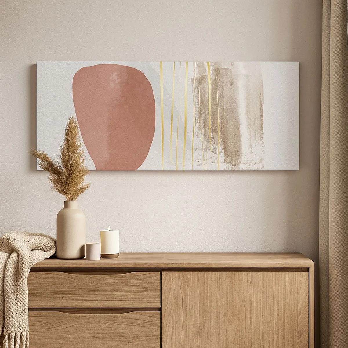 Schilderen op canvas - Abstracte zuilengalerij - 100x40 cm