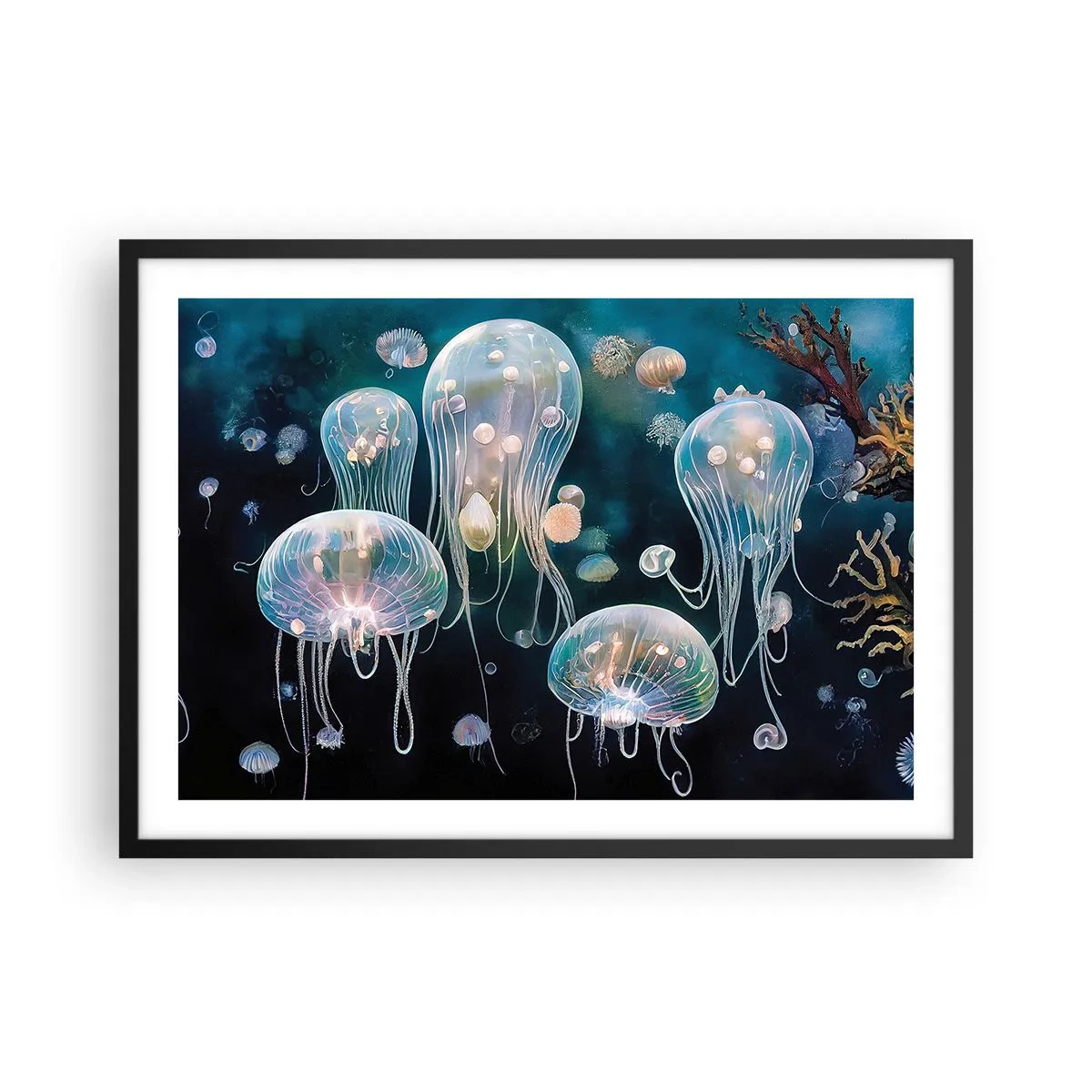 Poster in een zwarte lijst - Ondferwaterbal - 70x50 cm