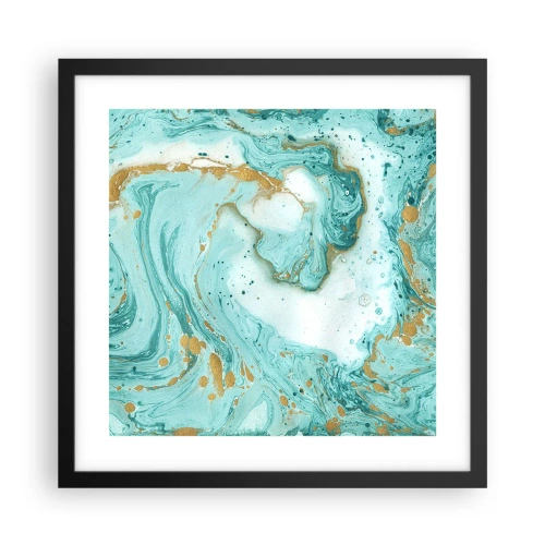 Poster in een zwarte lijst - Onder de grote golf van het Edo-tijdperk - 40x40 cm