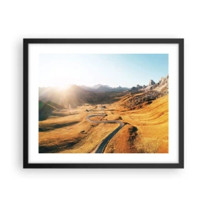 Poster in een zwarte lijst - In een gouden vallei - 50x40 cm