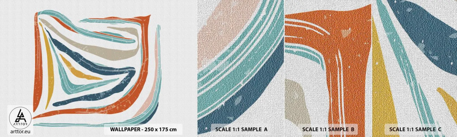 Fotobehang Monster Premium Canvas - Abstractie met een vriendelijke glimlach - Boho, Deel, Modern - 100x30 cm