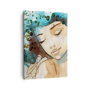 Schilderen op canvas - Dame in het blauw - 50x70 cm