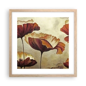 Een poster in een licht eiken lijst - Golvend weiland - 40x40 cm