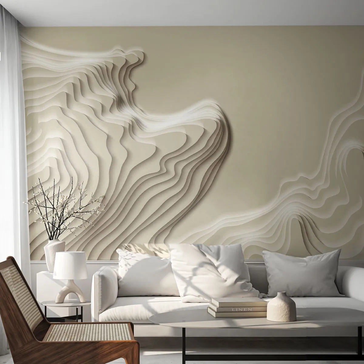 Fotobehang Premium Sand - Kunst topografie - Abstractie, Deel, 3D - 100x70 cm