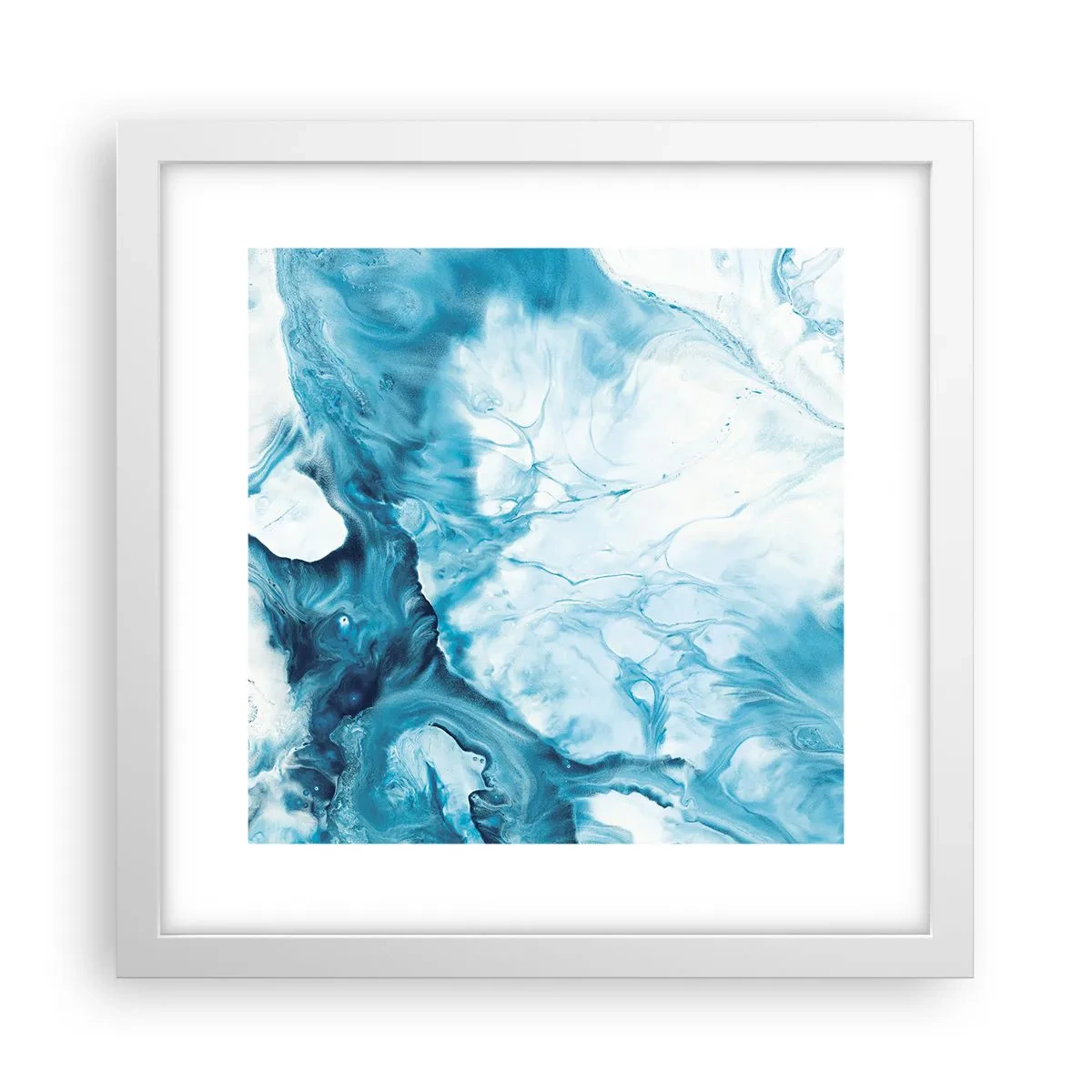 Poster in een witte lijst - Blauw Concert - 30x30 cm